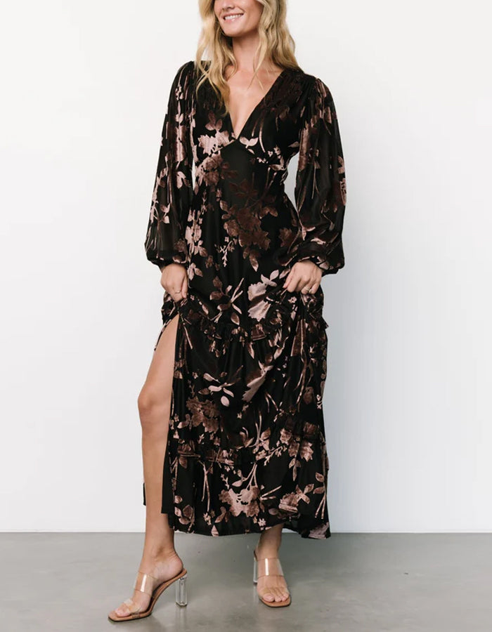long sleeve black velvet maxi dress Embossed Sleeves %0D%0ADelicate%20sewing%20and%20hemming%20by%20durable%20needle%20lockstitch%20machine attribute:sleeves:LongSleeve Color:Leopard/Print Bachelorette Party Dress Guide: