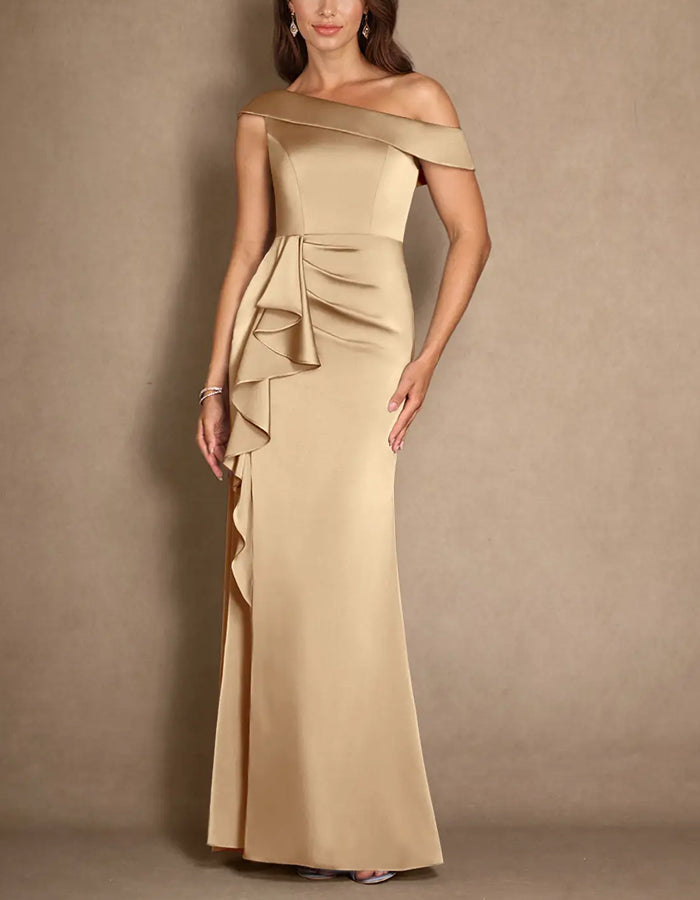 champagne pleated maxi dress CHAMPAGNE PLEATED BUSTIER COLUMN MAXI DRESS | CULT MIA