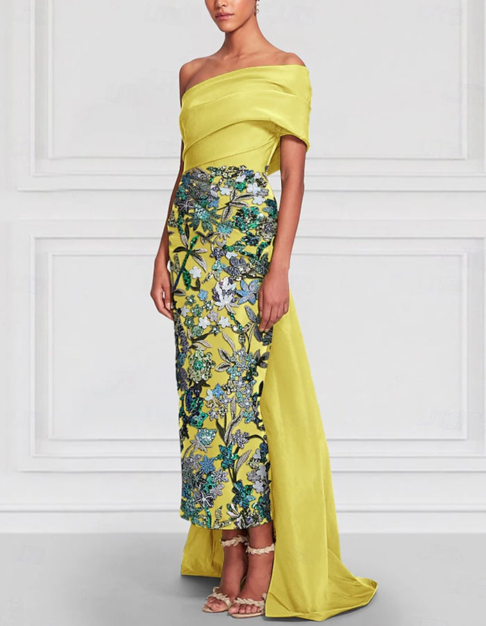 Bandeau Satin Sequins Midi Dress