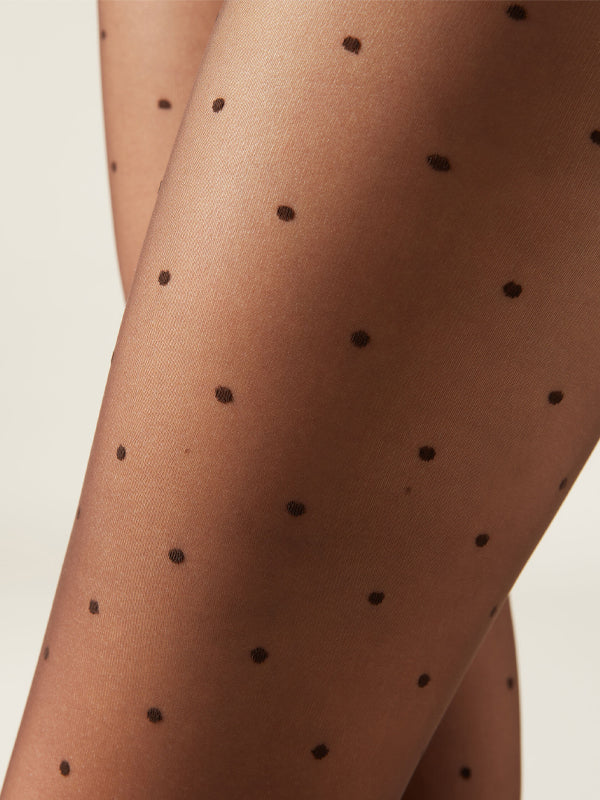 Brown Transparent Polka Dot Stockings