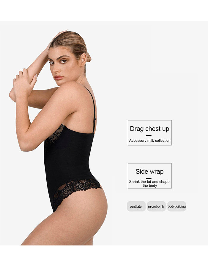 Tummy Controlling And Hip Lifting Breathable Lace Bodysuit