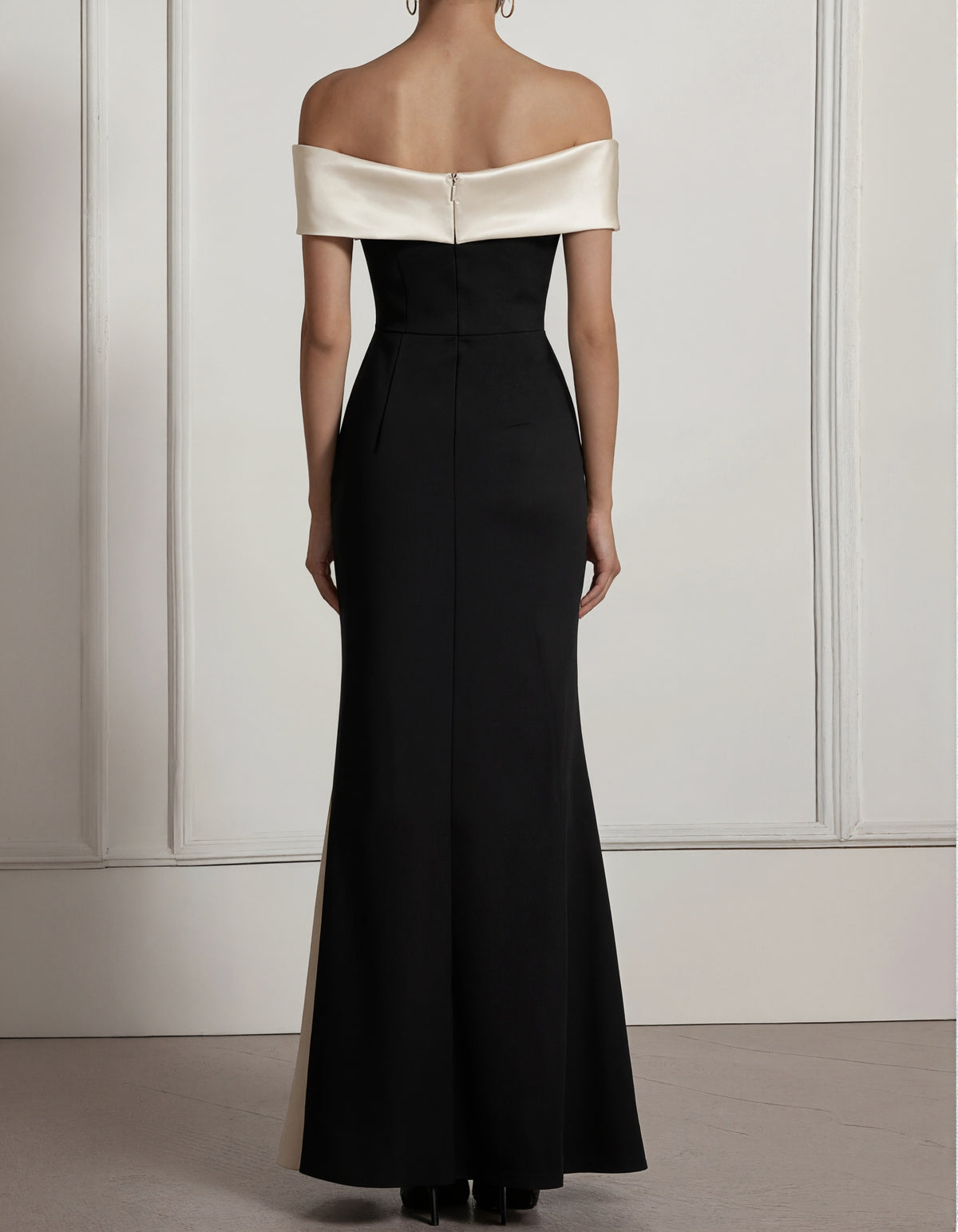 Black Off The Shoulder Side Slits Maxi Dress