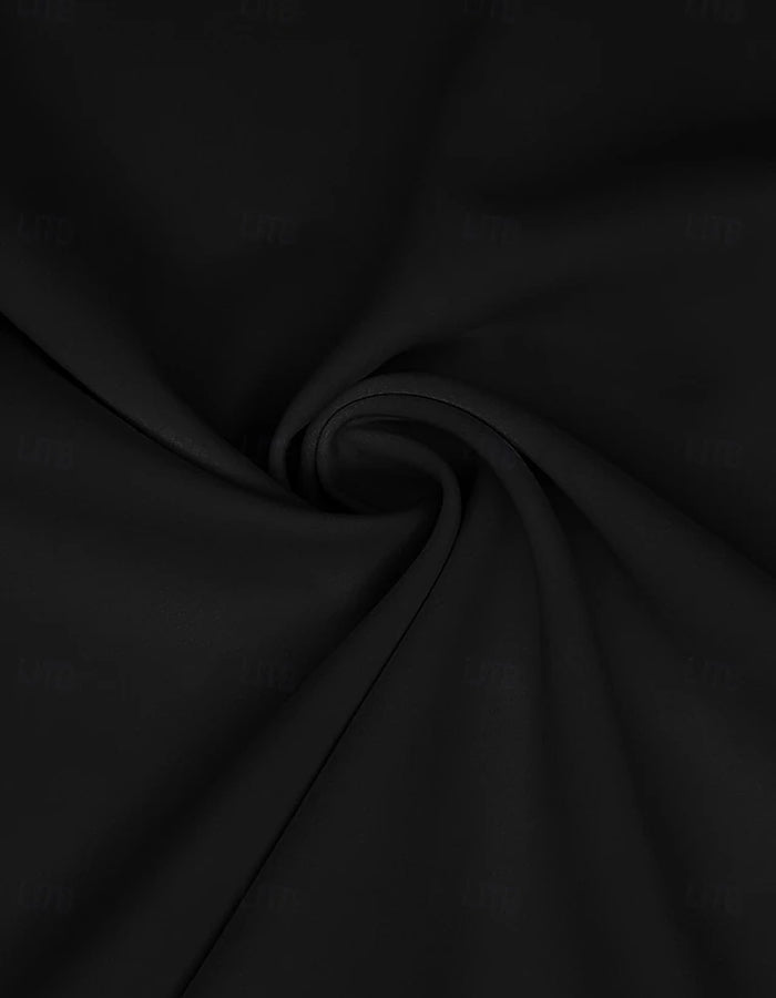 Black A-line Long Sleeved V-neck Maxi Dress