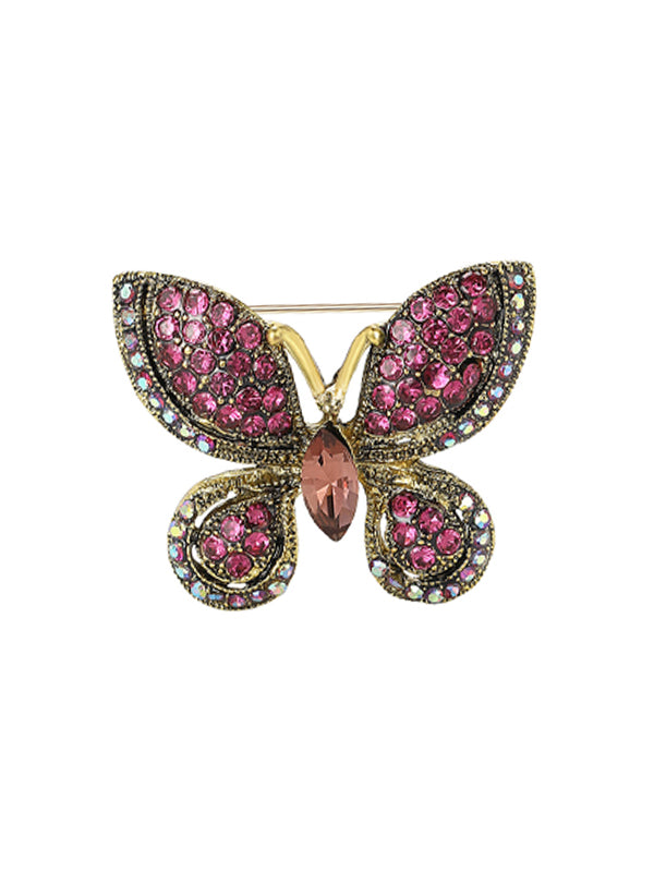 Exquisite Alloy Rhinestone Butterfly Brooch