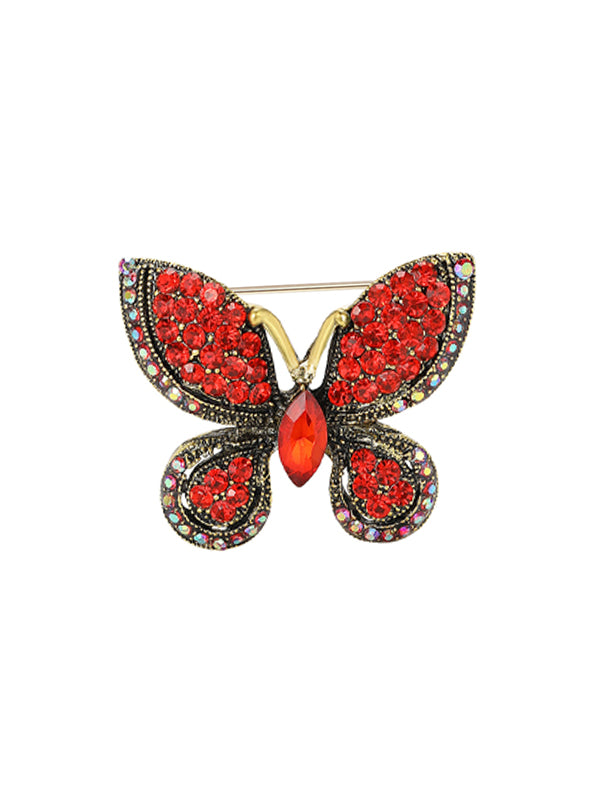 Exquisite Alloy Rhinestone Butterfly Brooch