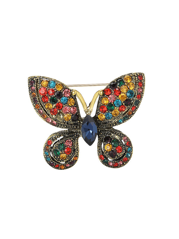 Exquisite Alloy Rhinestone Butterfly Brooch