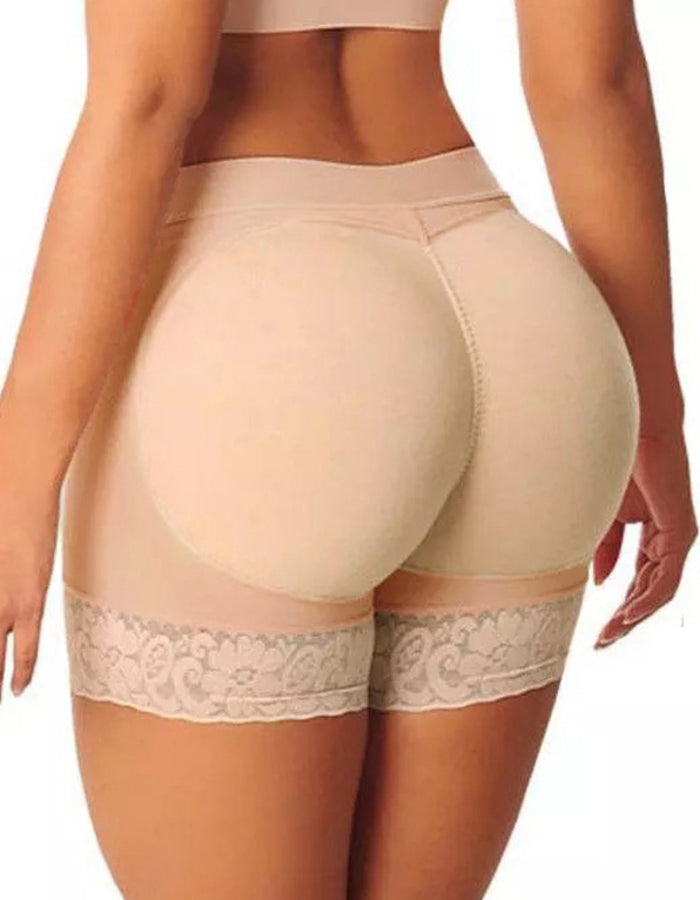 Solid Color Lace Hip Lifting And Tummy Control Pants