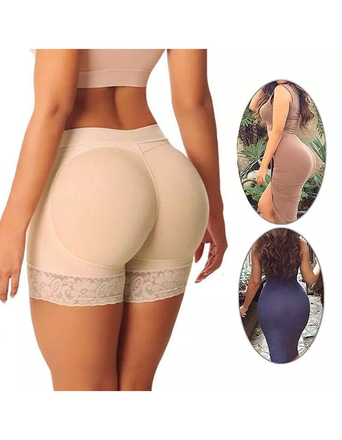 Solid Color Lace Hip Lifting And Tummy Control Pants