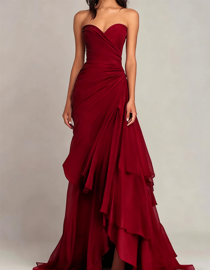 Chiffon Off-The-Shoulder Maxi Dress