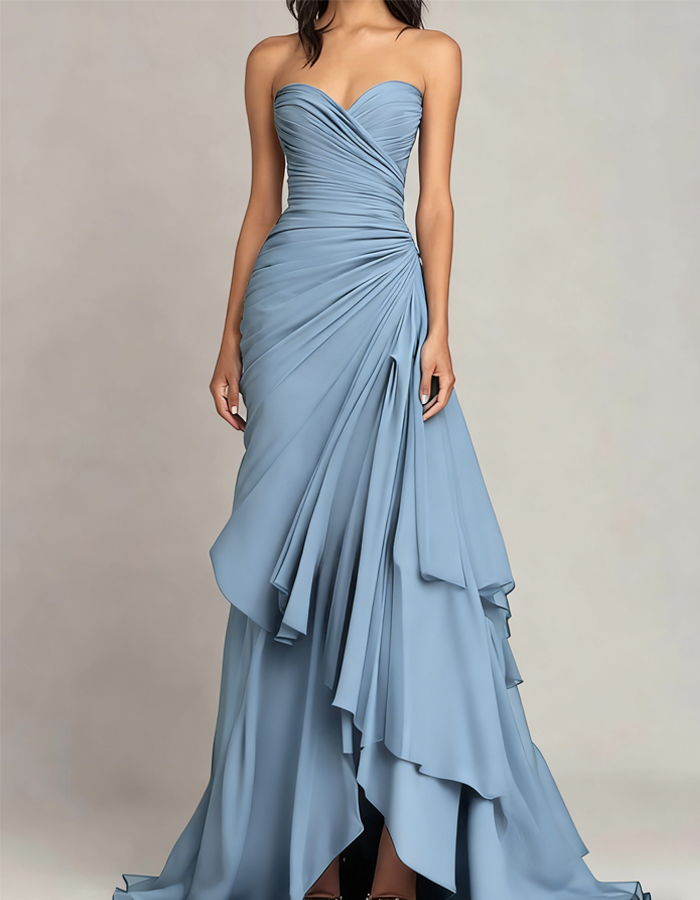 Chiffon Off-The-Shoulder Maxi Dress