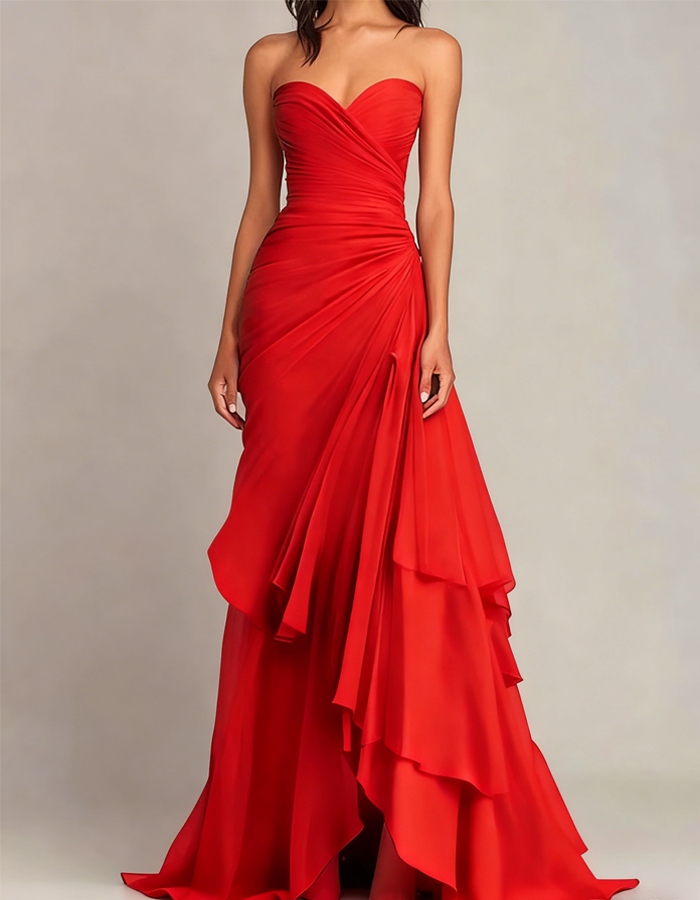 Chiffon Off-The-Shoulder Maxi Dress