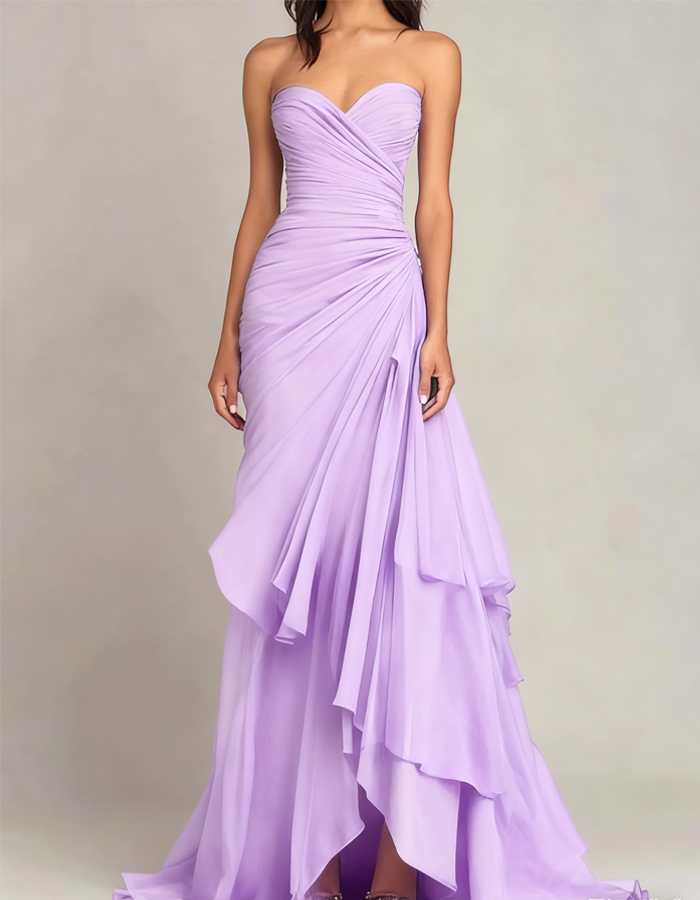 Chiffon Off-The-Shoulder Maxi Dress