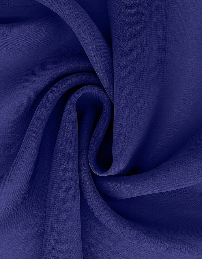 Round Neck Chiffon Long Sleeves With Pleats Maxi Dress