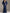 Dark Blue V-neck Satin Long Sleeved Shirt Maxi Dress