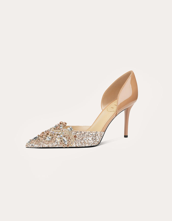 Pointed Toe Sheepskin High Heels
