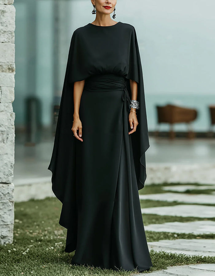 Black Satin Maxi Dress
