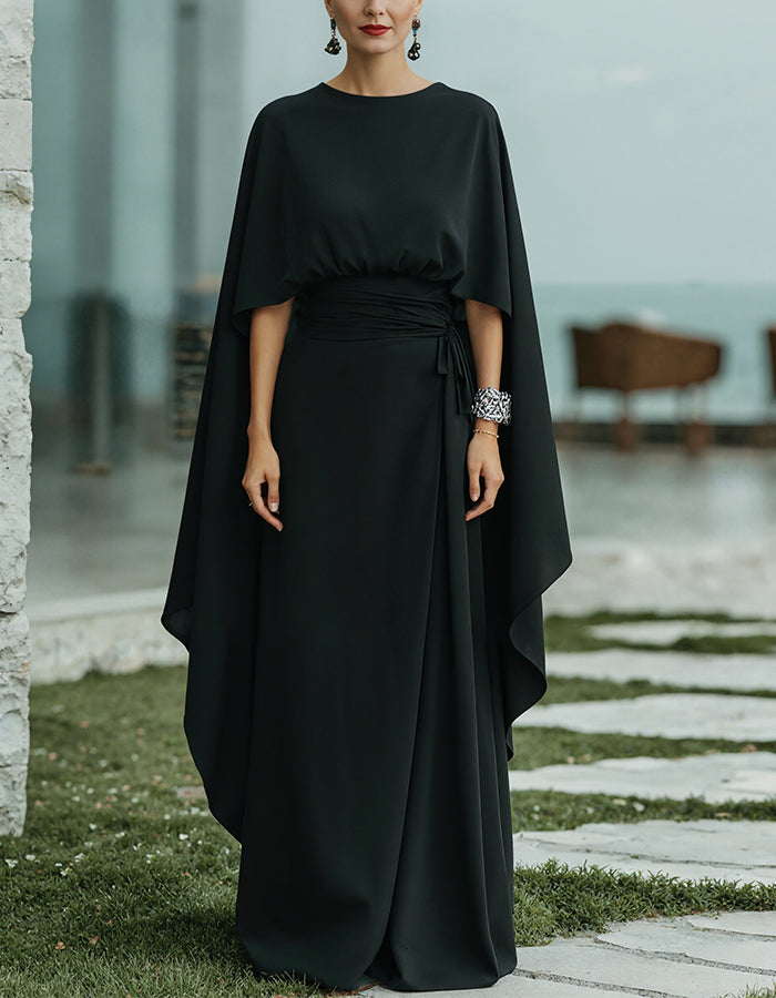 Black Satin Maxi Dress