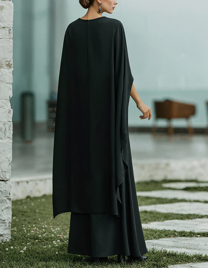 Black Satin Maxi Dress