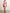 Pink V Neck Satin Print Midi Dress