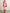Pink V Neck Satin Print Midi Dress