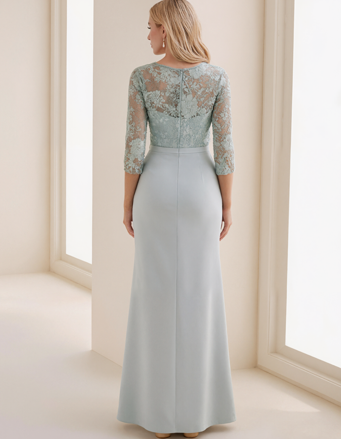 Lace Satin Mermaid Maxi Dress