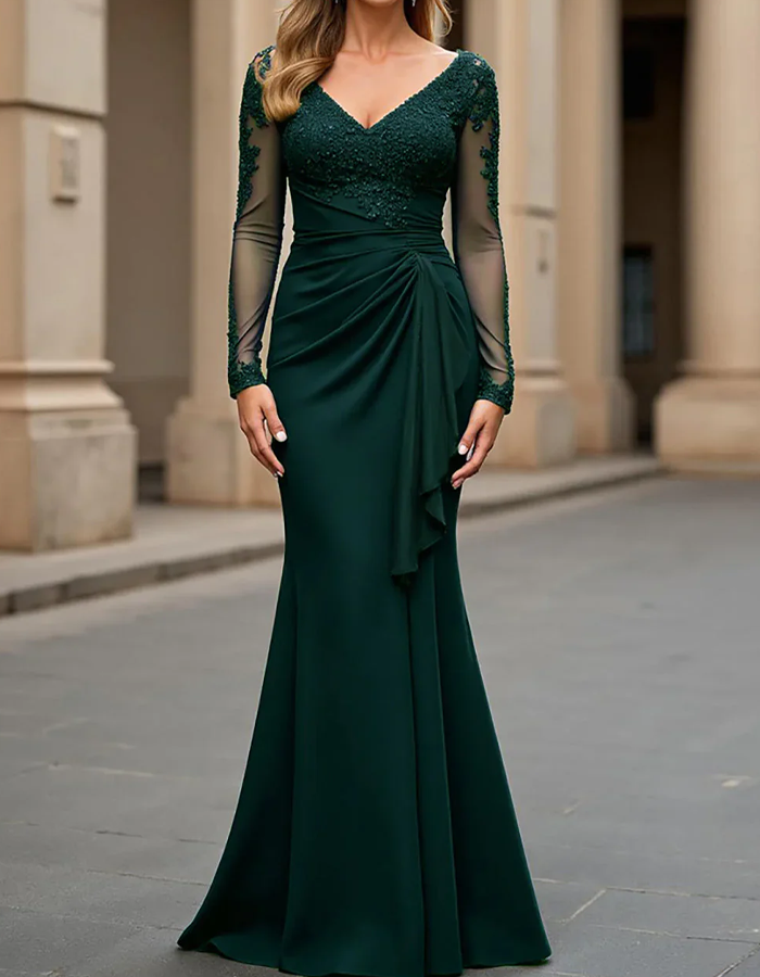 Lace-Embellished Maxi Dress