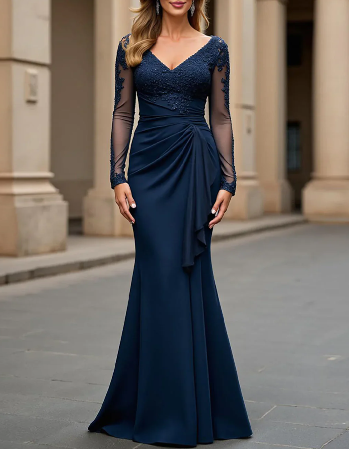 Lace-Embellished Maxi Dress