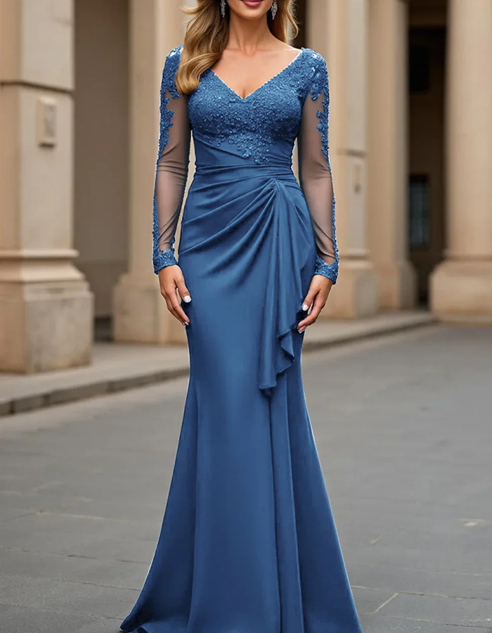 Lace-Embellished Maxi Dress