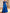 Vestido Largo de Satén con Encaje Azul Rey