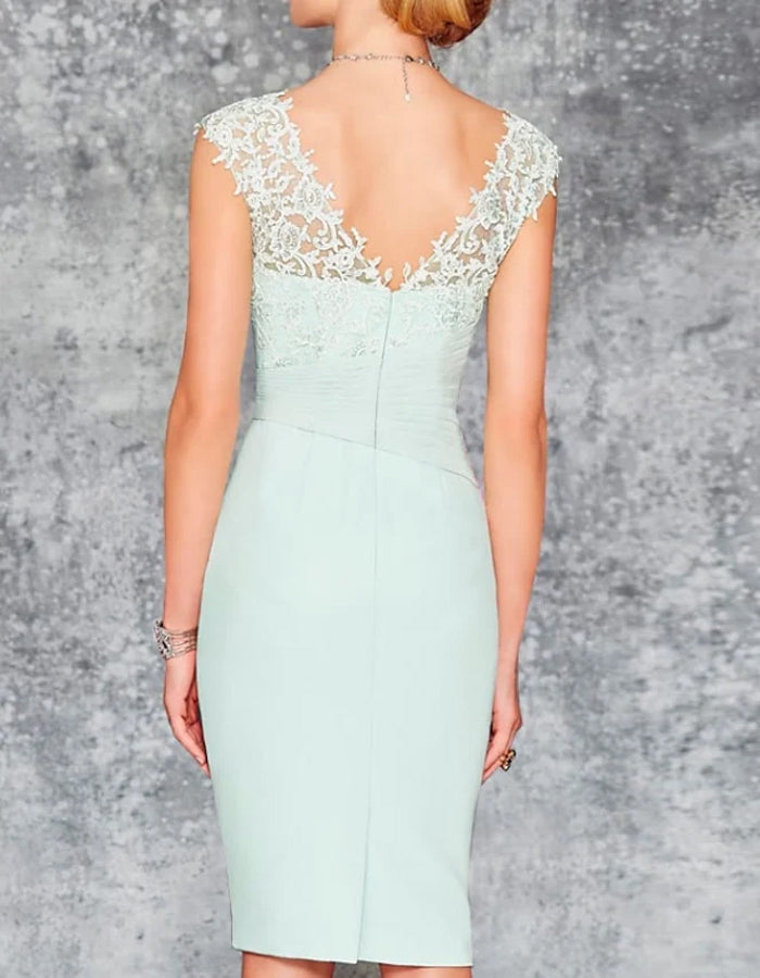 Mint Green Chiffon Lace Dress Suit