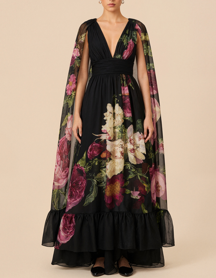Floral Chiffon Maxi Dress