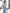 Light Blue Satin Ink Wash Floral Sloping Shoulder Fishtail Maxi Dress