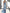 Light Blue Satin Ink Wash Floral Sloping Shoulder Fishtail Maxi Dress