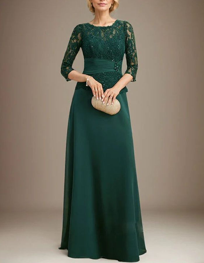 Lace Chiffon Elegant Maxi Dress