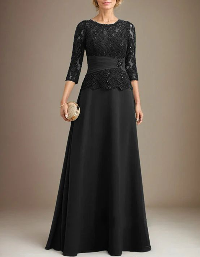 Lace Chiffon Elegant Maxi Dress