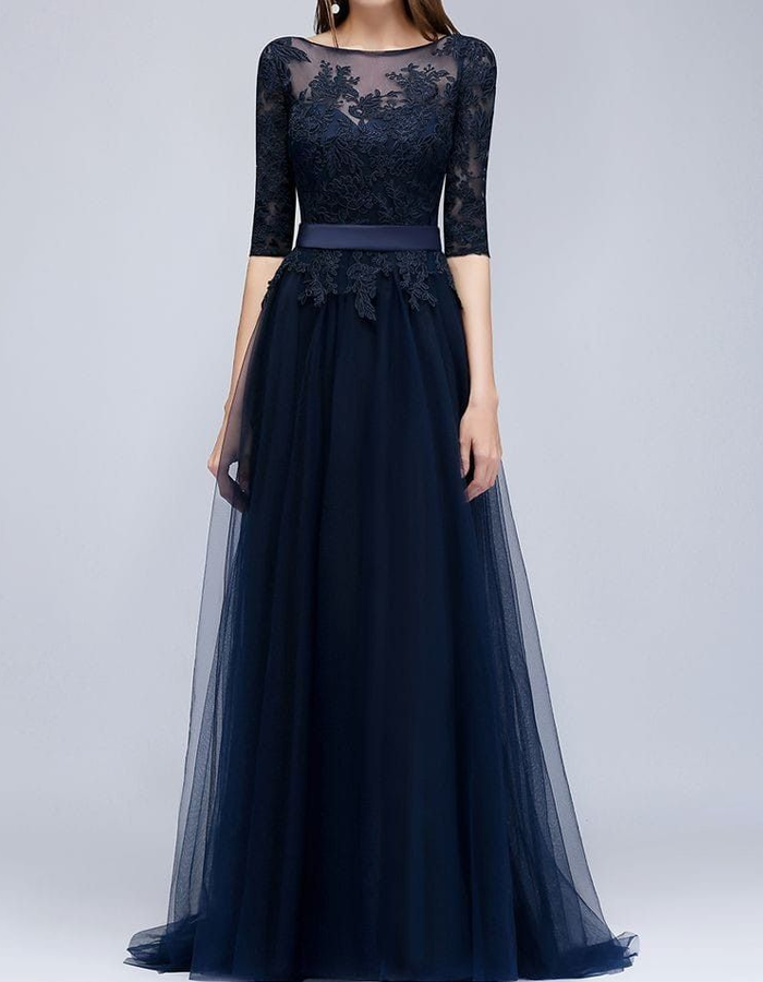 Lace Chiffon Maxi Dress