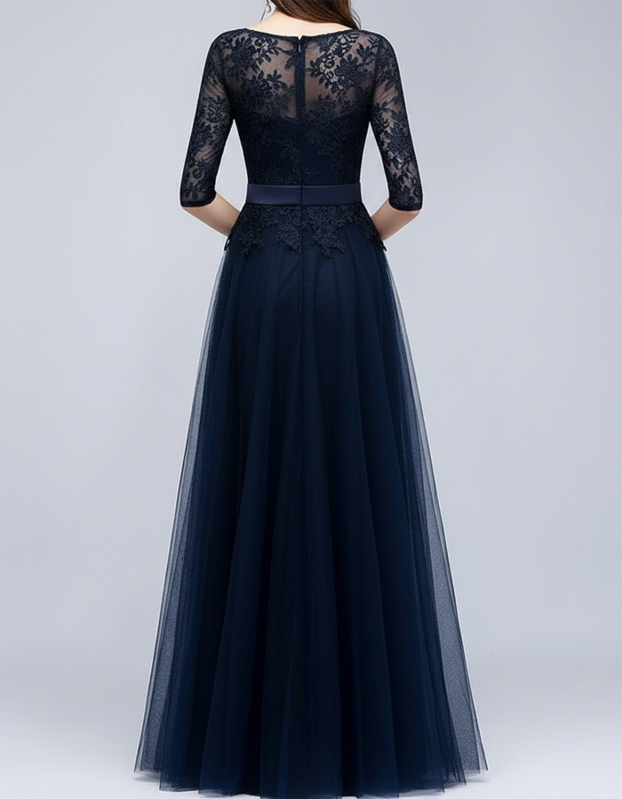 Lace Chiffon Maxi Dress