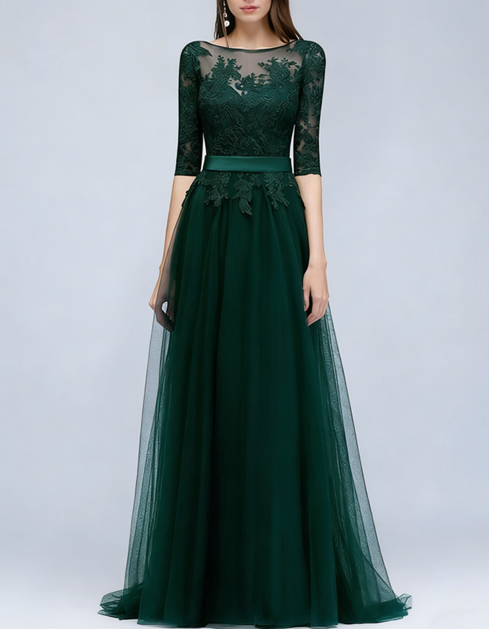 Lace Chiffon Maxi Dress