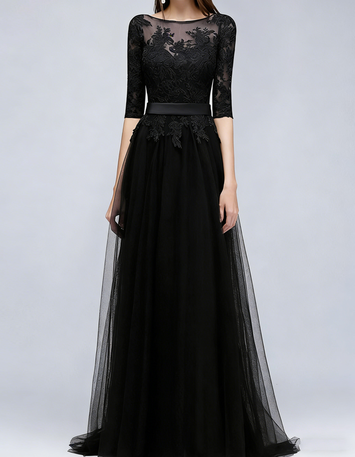 Lace Chiffon Maxi Dress