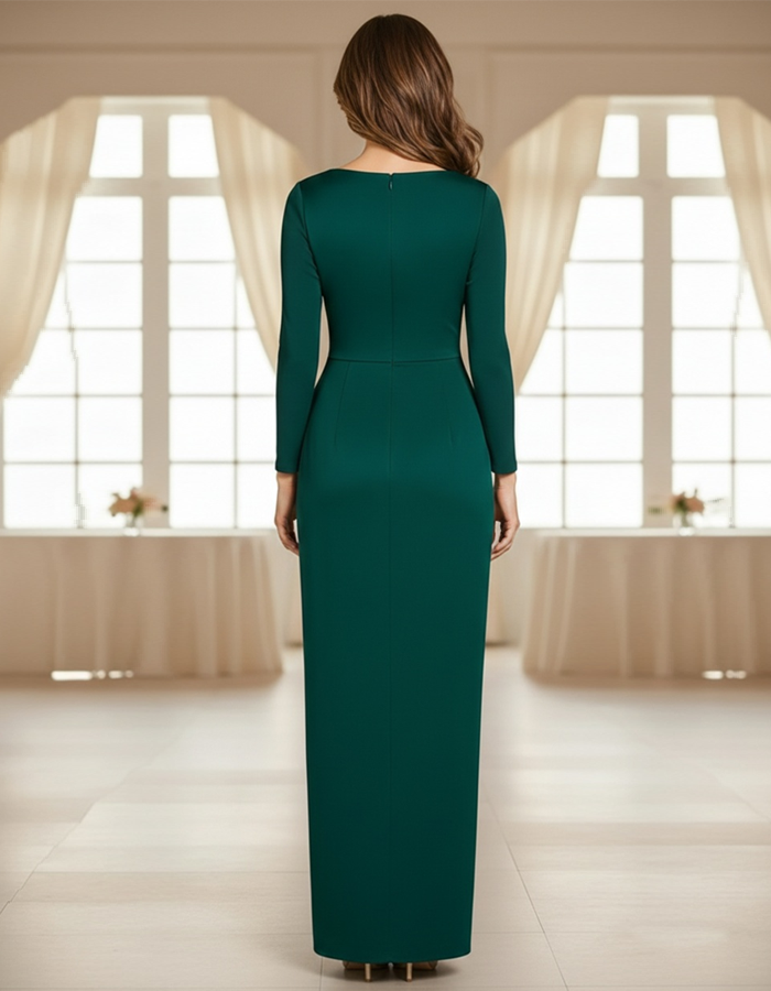 Twisted Front Satin Panel Maxi Dress