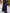 Navy Blue Satin One Shoulder Pleated Fishtail Maxi Dress