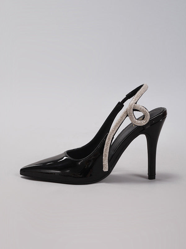 Rhinestone High Heeled Pointed Shoes