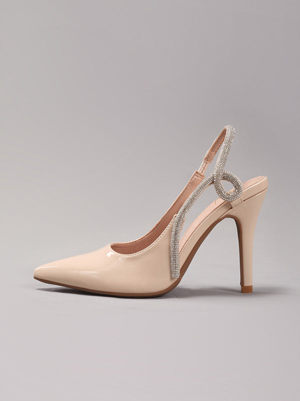 Rhinestone High Heeled Pointed Shoes
