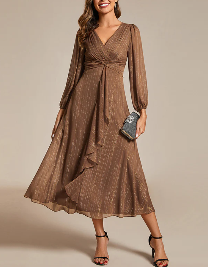 Knotted Front Midi Dress