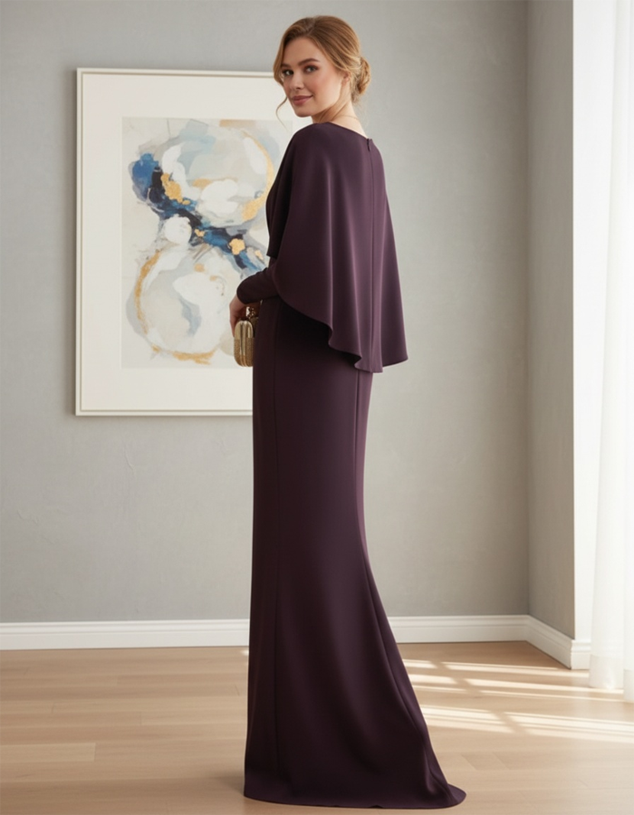 V-neck Batwing Sleeves Maxi Dress