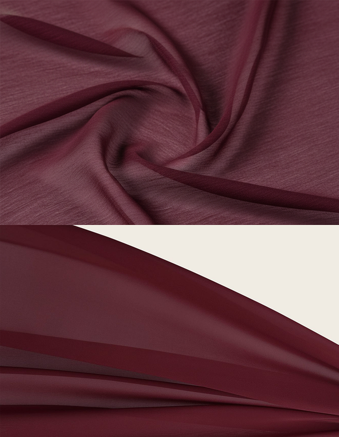 Burgundy Chiffon High-Neck Maxi Dress