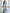 Light Blue Gradient Ink Wash Floral Chiffon V Neck Long Sleeves Maxi Dress