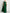 Robe longue vert satinée à une épaule avec cape appliquée