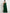 Robe longue vert satinée à une épaule avec cape appliquée