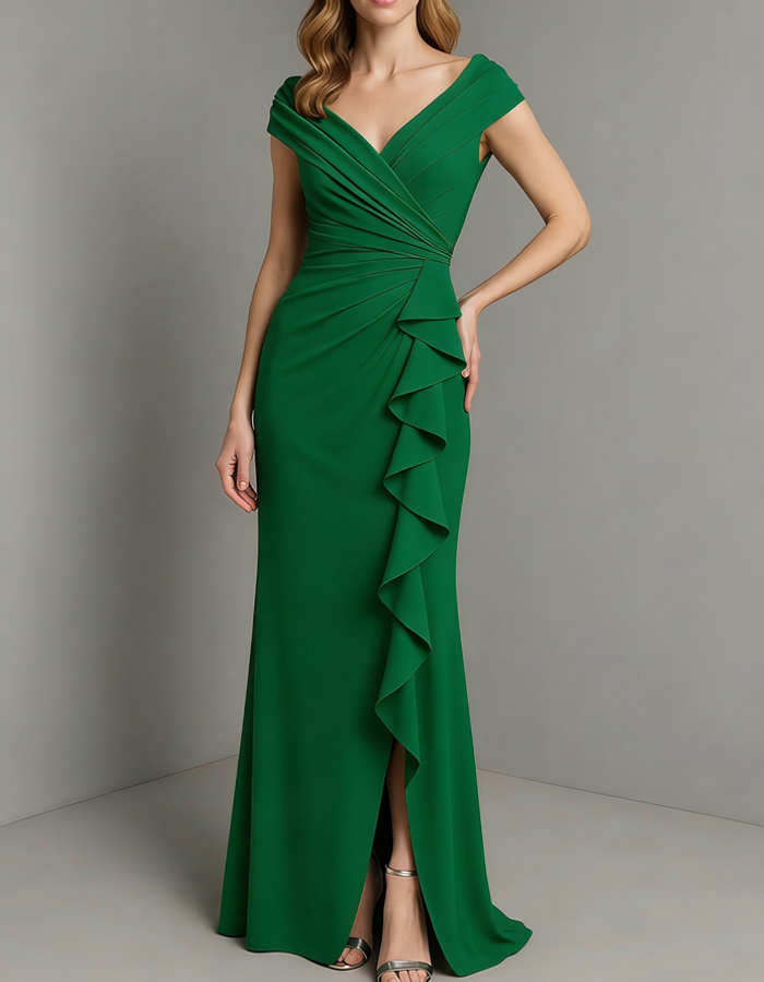 Off-the-Shoulder Ruffle Mermaid Maxi Dress